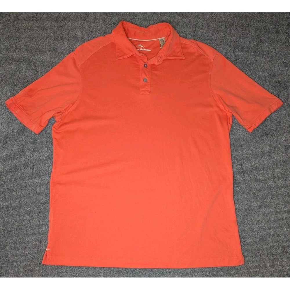 Tommy Bahama Pima Cotton Blend Polo Shirt Size Medium Coral/ Salmon